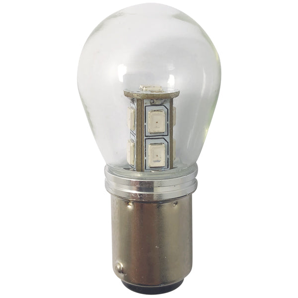 1852 LED lantern pære Bay15D,10-36V 2,4/25W rød - 2 pak-1