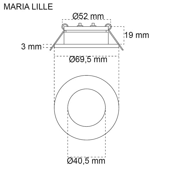 Casolux Maria LED indbygningsspot, lille 3000K 10-32v-9