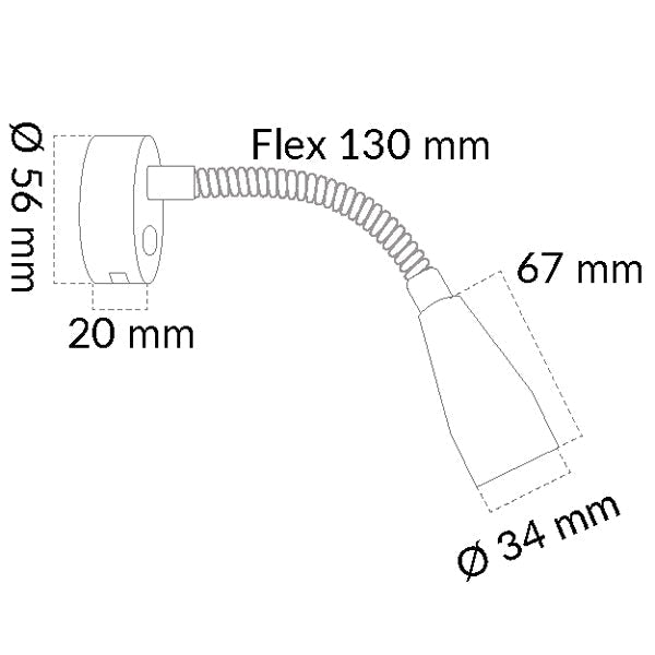 Casolux Mary Flex væglampe flex mini alu. grå 3000K 10-30v-2