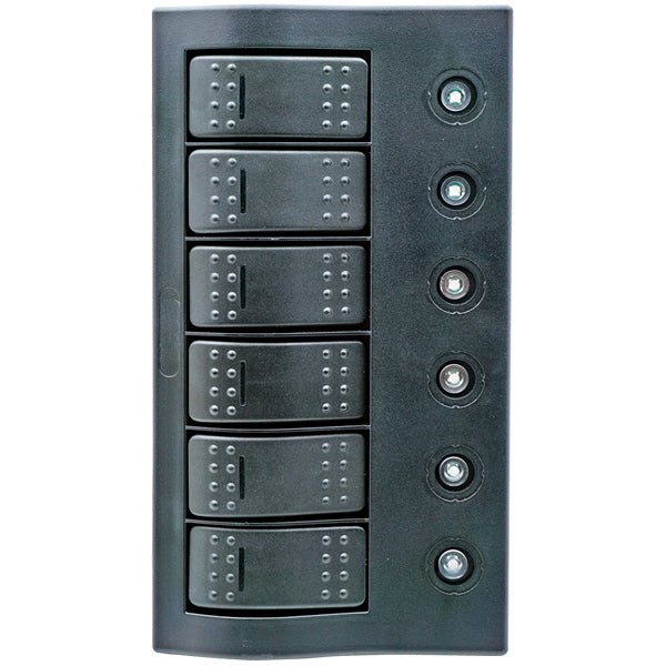1852 Elpanel med automat sikringer, LED, 5 kontakter +1 (on)-1