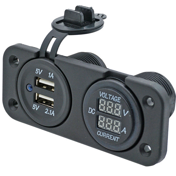 1852 panel dobbelt usb udtag & volt/amperem-1