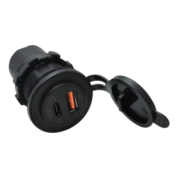 1852 indbygnings USB udtag IP65 12/24V USB A & C-1