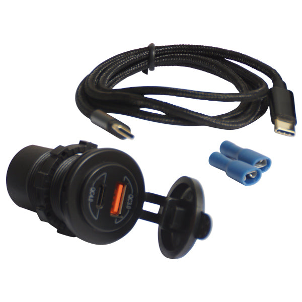 1852 USB udtag IP65 12/24V USB-A & USB-C med 1m kabel-2