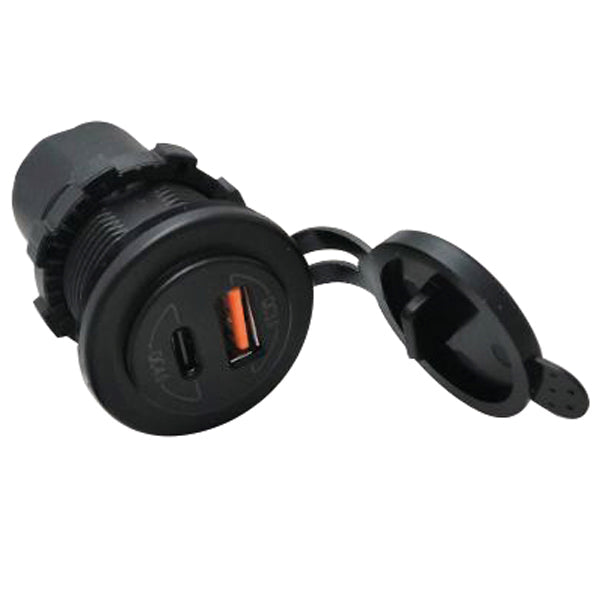 1852 USB udtag IP65 12/24V USB-A & USB-C med 1m kabel-1