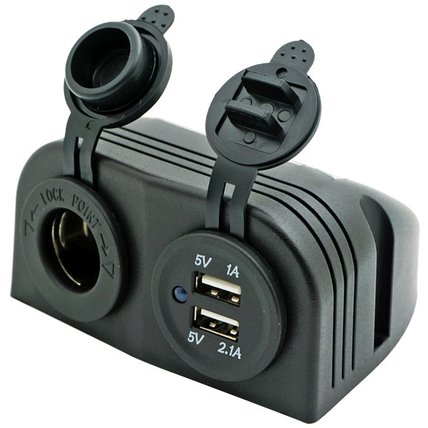 1852 påbygnings dobbelt usb udtag 5v & cigaretstik 12/24v-1