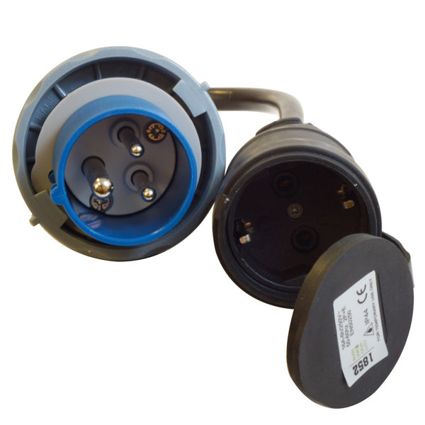 1852 CEE 220V han IP67 til Schuko hun - 2,5mm2 kabel 0,5M-2