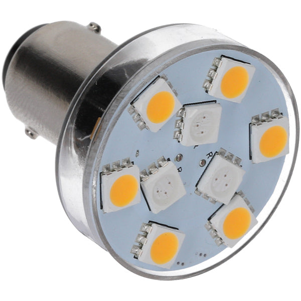 Nauticled hvid/rød BA15D Ø32x38mm 10-35V 0,6/1,6W 5/10W-1