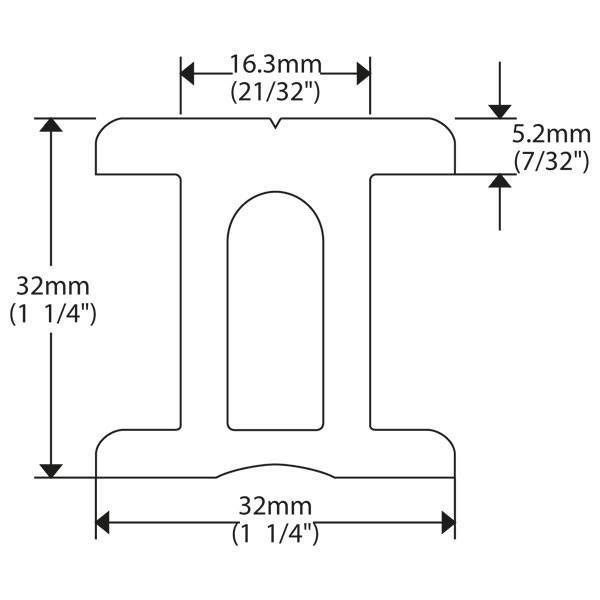 Ronstan I-skinne 32mm-2