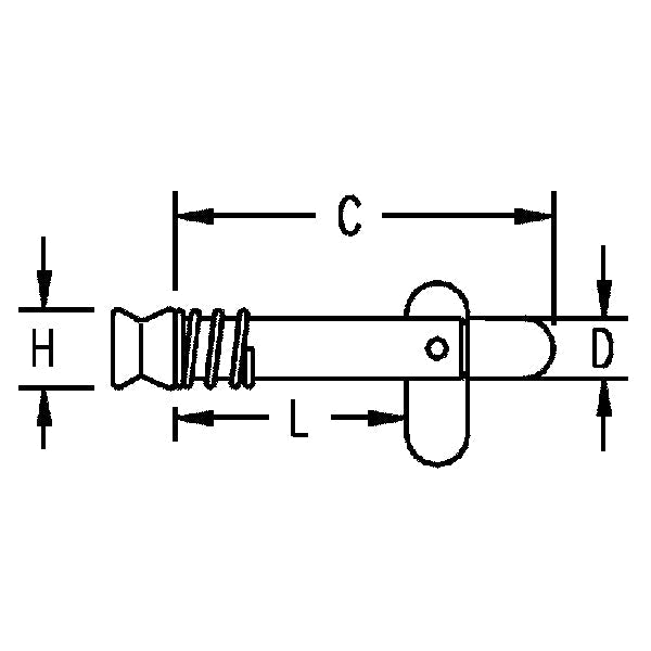 Ronstan Splitbolt med knæklås Ø6,4mm-6
