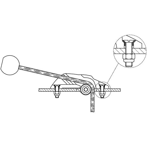 Ronstan V-cleat gennemføring alu. 4-8mm-2