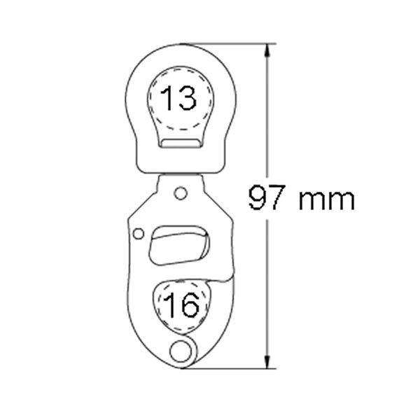 Ronstan triggersnap skødekrog lille øje bl 3.200 kg 97 mm-2