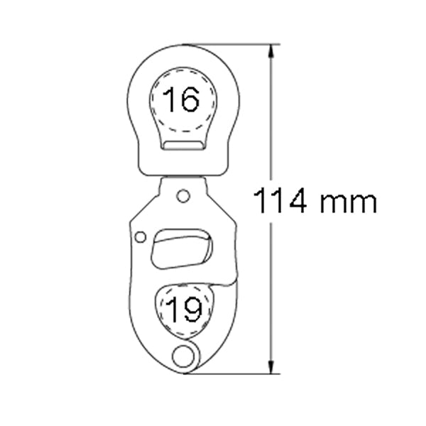 Ronstan triggersnap skødekrog lille øje bl 4.800 kg 114 mm-2