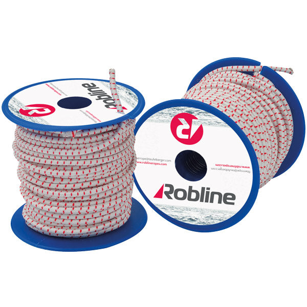 Robline Mini elastik snor 4mm Sort/Rød/Hvid boks 10 rl x 10m-1