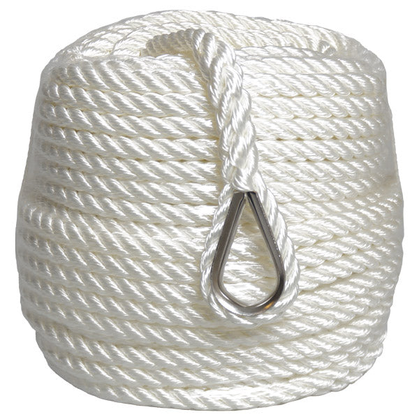 1852 ankerline 3-slået polyester med RF kovs Ø10mm 40m-1