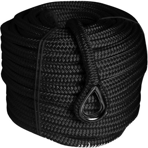 1852 ankertov fleetet sort polyester m/RF kovs 12mm 40meter-1