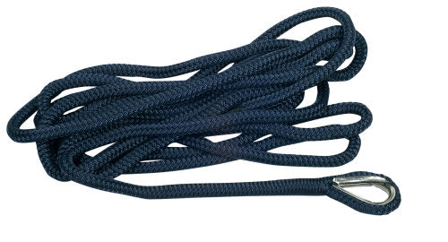 1852 Dockline fortøjninger flettet navy med kovs, navy, 4 m-3