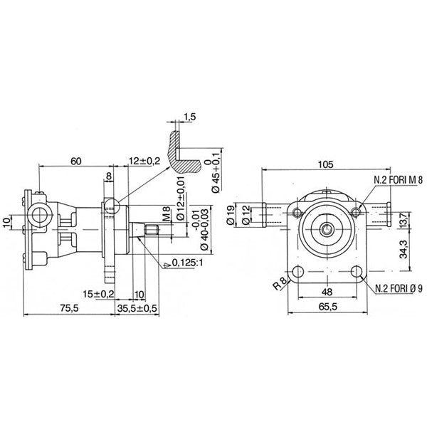 Pumpe med flange til motor pff12-2