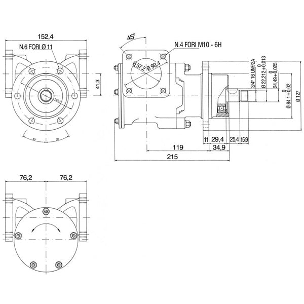 Pumpe med flange til motor mff57-2