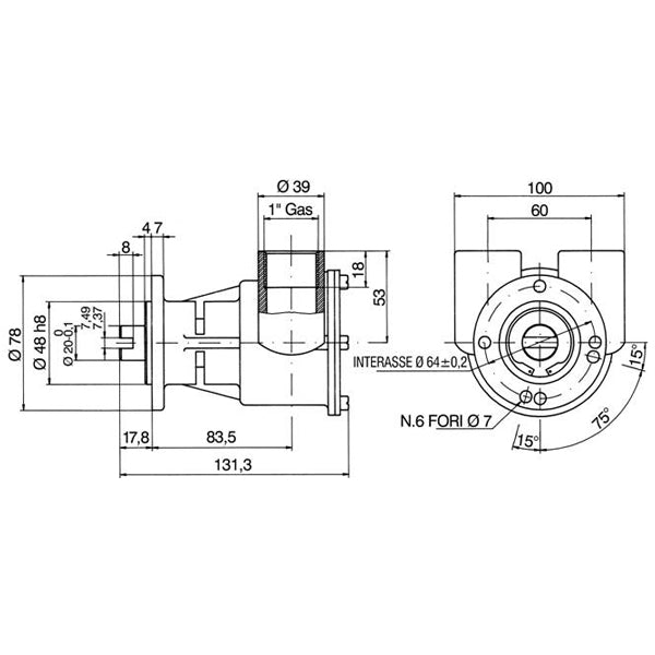 Pumpe med flange til motor st146-2