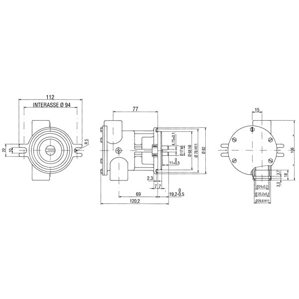 Pumpe med flange til motor st163-3