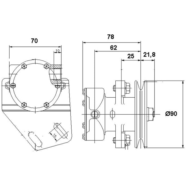 Pumpe med flange til motor st112-4