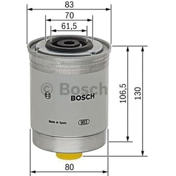 Bosch brændstoffilter N4103, Bukh 126mm kort-2