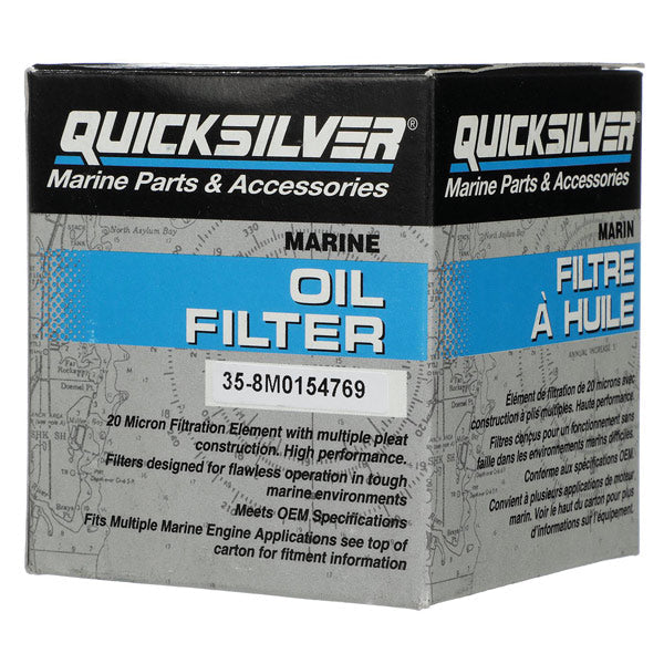 Quicksilver 8M0154769 Oliefilter til forskellige marinemotorer-1
