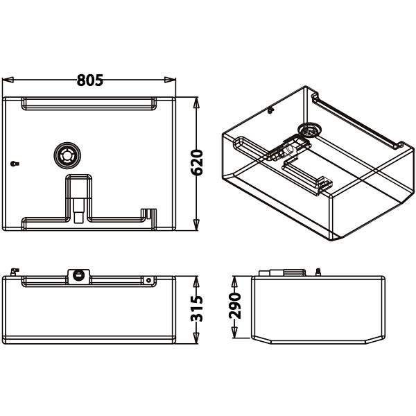 Brændstoftank plast 140 ltr.-2
