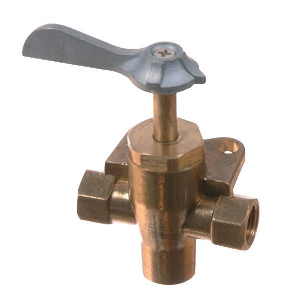 Brændstofshane 3-vejs 1/4" NPT-1