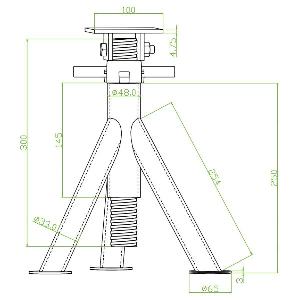 1852 Bådstøtte/buk 3000kg, 35-55cm-2