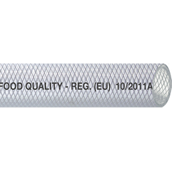 Klar pvc slange krydsvæv food quality 6mm, rulle
