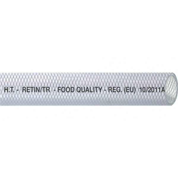 Klar pvc slange krydsvæv food quality 19mm, rulle