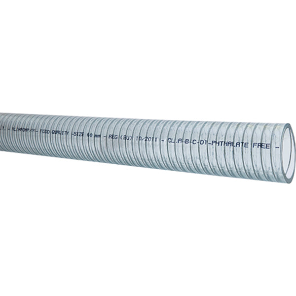 Klar slange med stålspiral food quality 32mm, rulle-1