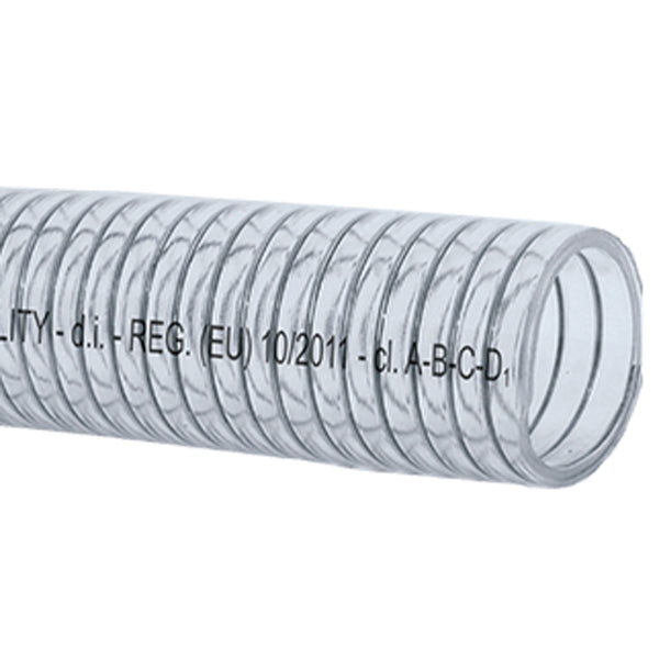 Klar slange med stålspiral food quality 12mm, rulle-2