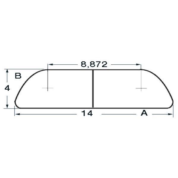 Fenderliste RF, højde 4mm, længde 3m-2