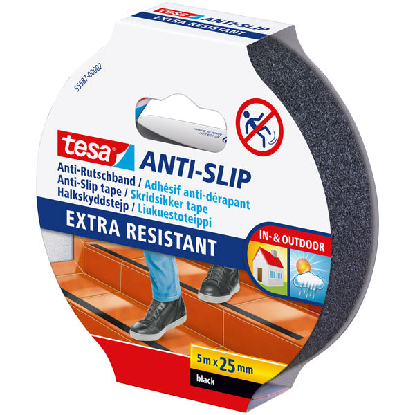 Tesa skridtape 5m sort-1