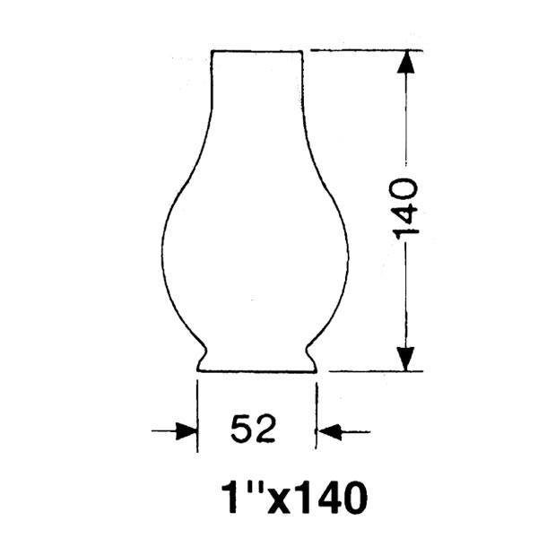 DHR Lampeglas 1 x 140mm-1
