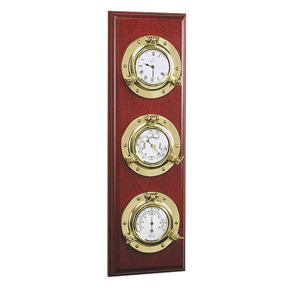 Foresti messingur/termo/barometer på plade 560x160x40mm-1