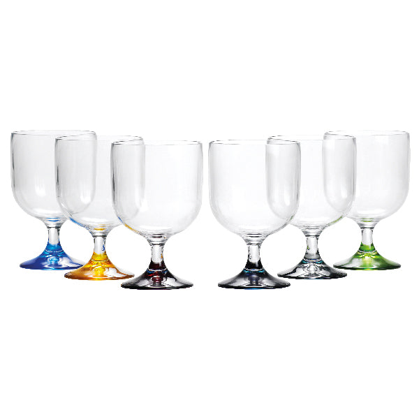MB Vin glas med farvet bund, stablebar Ø7cm 200 ml. 6stk-2
