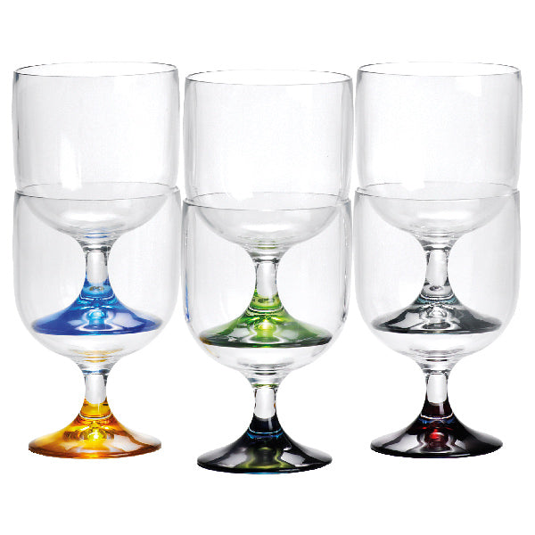 MB Vin glas med farvet bund, stablebar Ø7cm 200 ml. 6stk-1