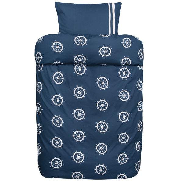 Høie maritim sengesæt 140x200 navy/hvid-1
