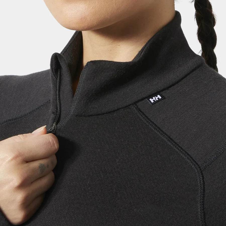 Helly Hansen LIFA Merino Midweight Half-Zip baselayer dame detalje