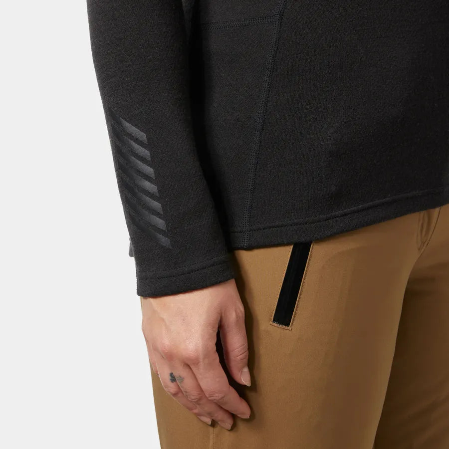 Helly Hansen LIFA Merino Midweight Half-Zip baselayer dame detalje