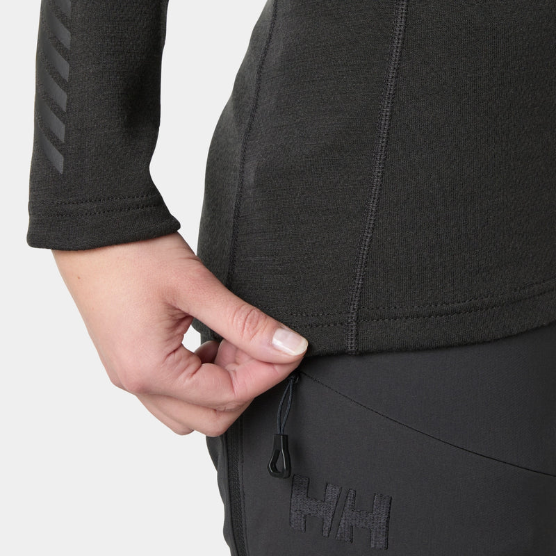 Helly Hansen LIFA Merino Midweight Crew dame baselayer detalje