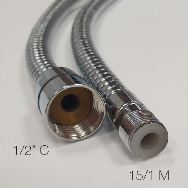 1.5 mtr. krom slange  1/2"f-15/1m-2