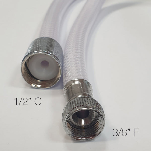 Hvid slange 2m. til 09.1280 3/8"f-1/2"f-2