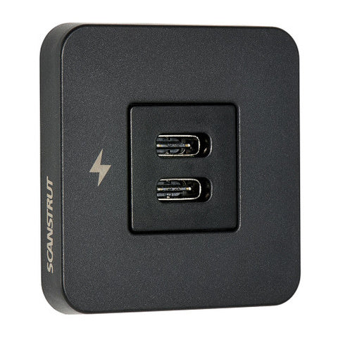 TILE 20 - 2 x USB-C indendørs ladesokkel 12/24V - Black Bezel-1