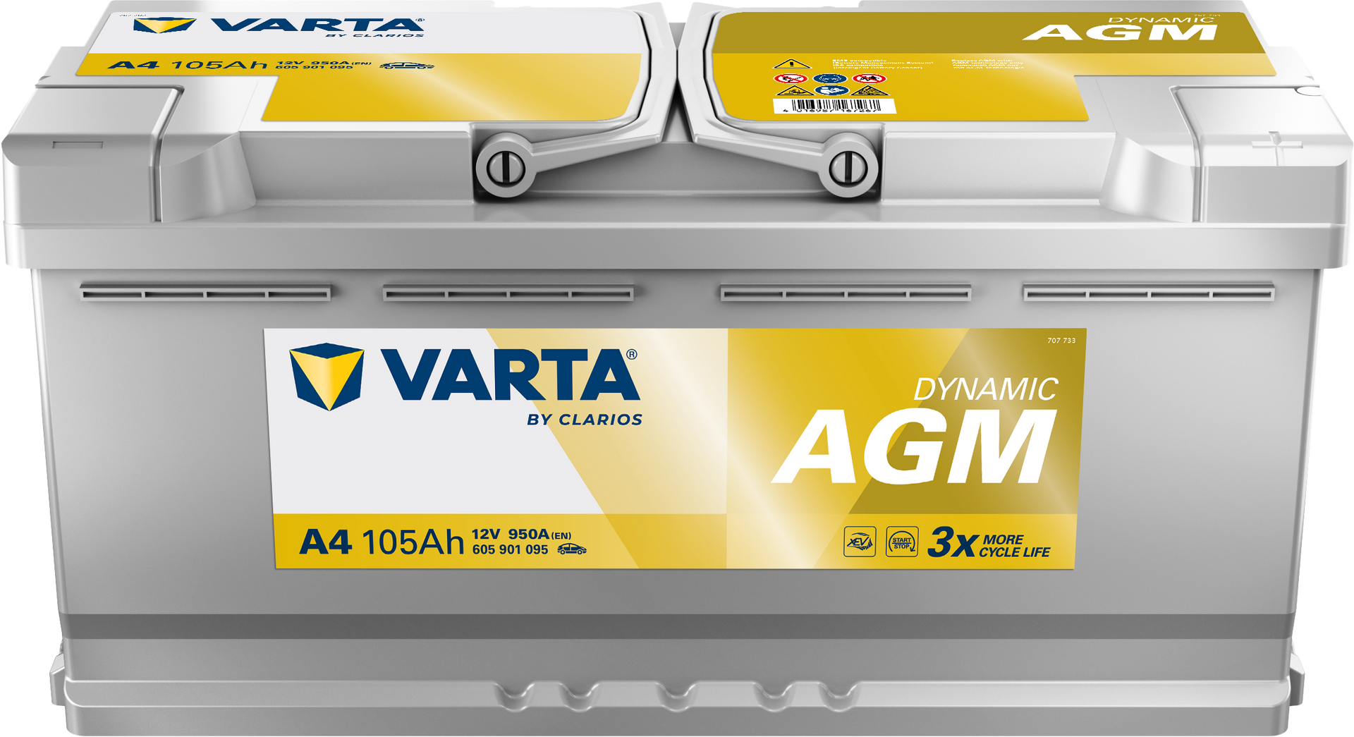VARTA Dynamic AGM batteri 12V 105Ah A4