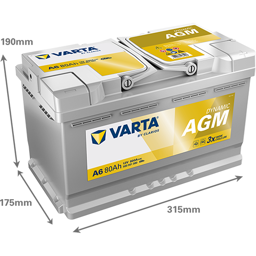 VARTA Dynamic AGM batteri 12V 80Ah A6
