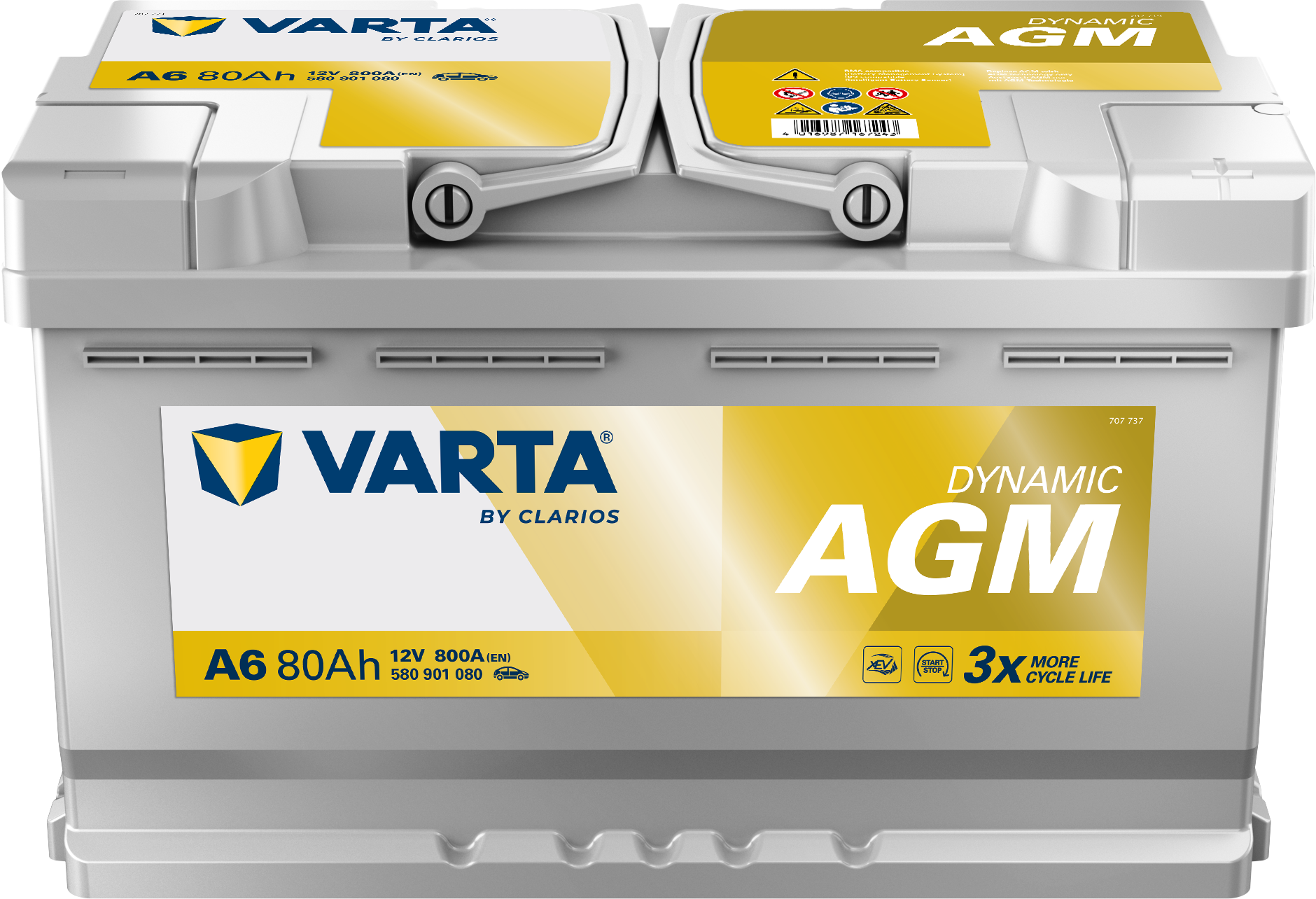 VARTA Dynamic AGM batteri 12V 80Ah A6